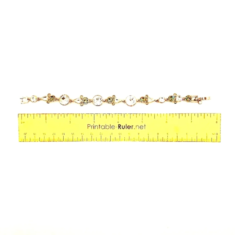 Givenchy Bracelet Flex Silvertone copper rhinestone clasp crystal gift - Picture 8 of 9